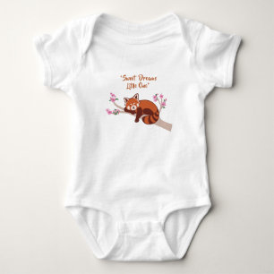 Anpassade "Sömnig rödpanda" Baby Bodykostym T Shirt