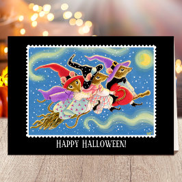 Anpassade sopkvast mus häxor Halloween Kort