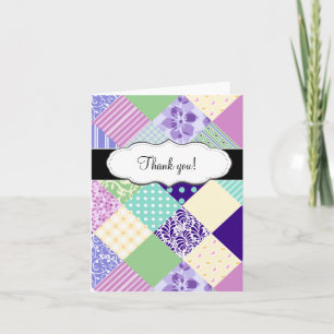 Anpassade Söt Patchwork Quilt Tack Kort