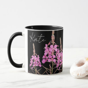 Anpassade söt rosa blommigt boho Kate namn Mugg