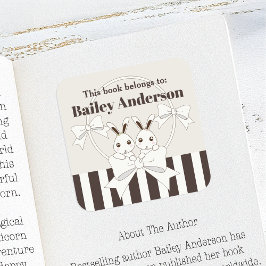 Anpassade söta kanintjej- etiketter för barnens bo
