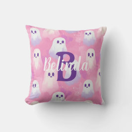 Anpassade söta rosa spöken flickaktig Halloween Kudde