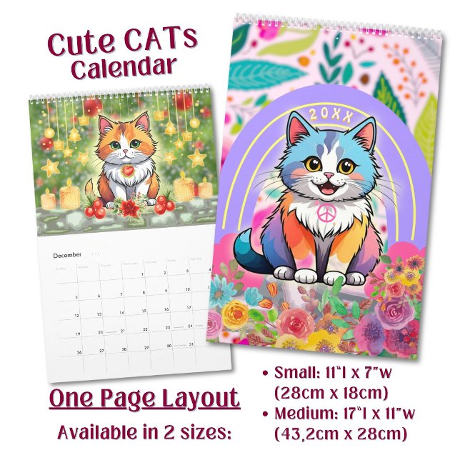 Anpassade söta underbara Kawaii serie katter  Kalender (Skapare uppladdad)