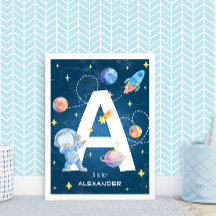 Anpassade Space Äventyr Brev 'A' Poster