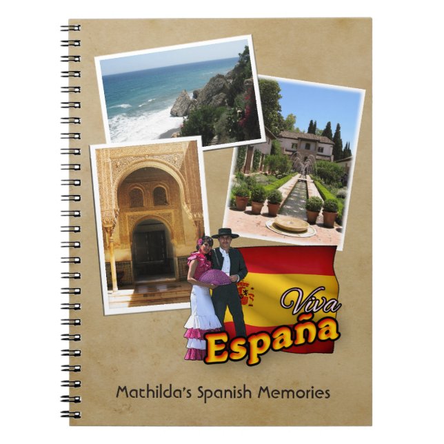 Anpassade Spanien - anteckningsbok (Framsidan)