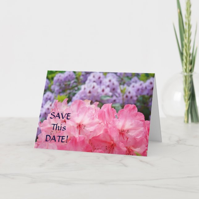 Anpassade Spara detta datum! kort Rosa Lila Blommo (Framsida)