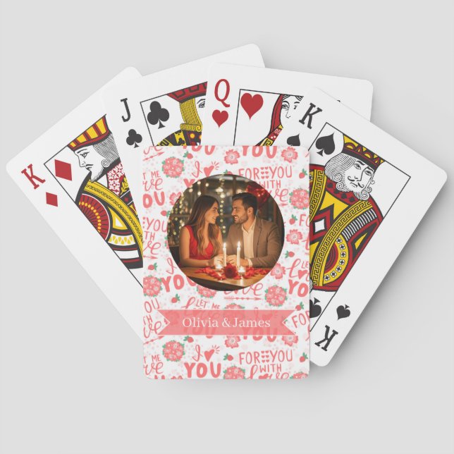 Anpassade spelkort | Alla hjärtans dag Poker kort (Baksidan)