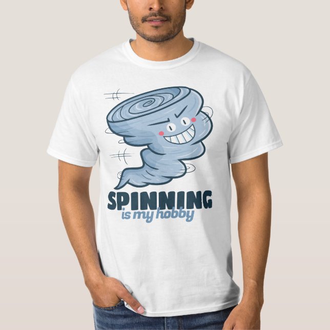 Anpassade Spinning är min hobby T Shirt (Framsida)