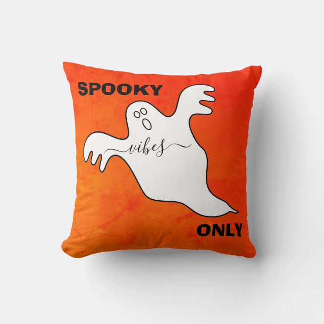 Anpassade SPÖKIGA VIBRATIONER ENDAST Spöke Hallowe Kudde (Framsida)