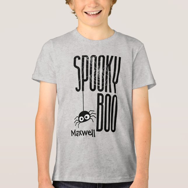 Anpassade Spooky Boo Kids Halloween Shirt T (Framsida)