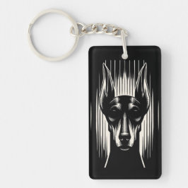 Anpassade Spooky Doberman Acrylic Keychain