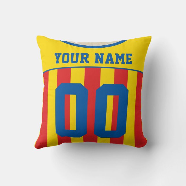 Anpassade Sports Jersey Template Pillow, Fotboll Kudde (Baksida)