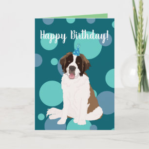 Anpassade St Bernard Birthday Kort