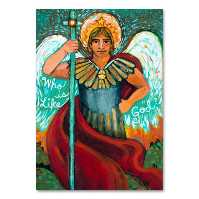 Anpassade St. Michael Archangel Prayer Card Bordsnummer (Framsidan)