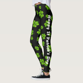 Anpassade St. Patrick's Day Shamrock Leggings