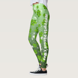 Anpassade St. Patrick's Day Shamrock Leggings