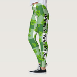 Anpassade St. Patrick's Day Shamrock Leggings