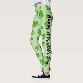 Anpassade St. Patrick's Day Shamrock Leggings