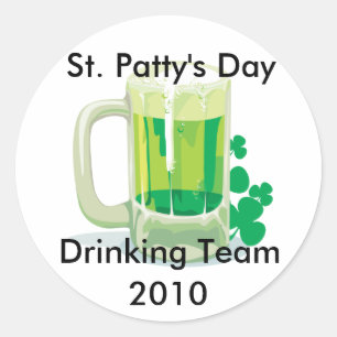 Anpassade St. Patricks Drinking Team Stickers Runt Klistermärke