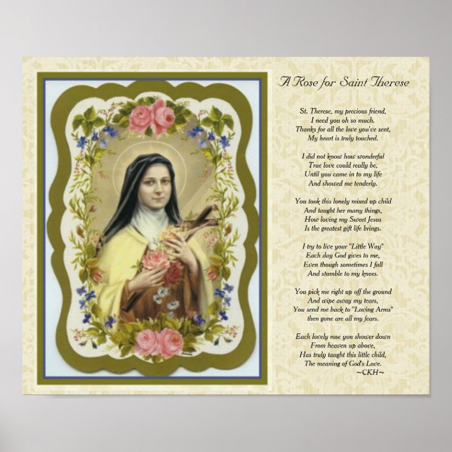 Anpassade St. Therese Little Flower Dikt Poster (Framsidan)