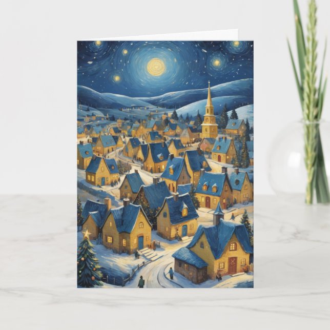 Anpassade Starry Nattjulkonst Kort (Framsida)