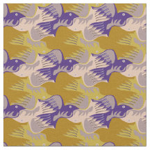 Anpassade Stilized Birds Tesselation Fabric