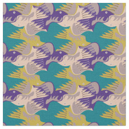 Anpassade Stilized Birds Tesselation Fabric Tyg