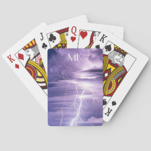 Anpassade Strejkor för lila Himlar Lightning Casinokort