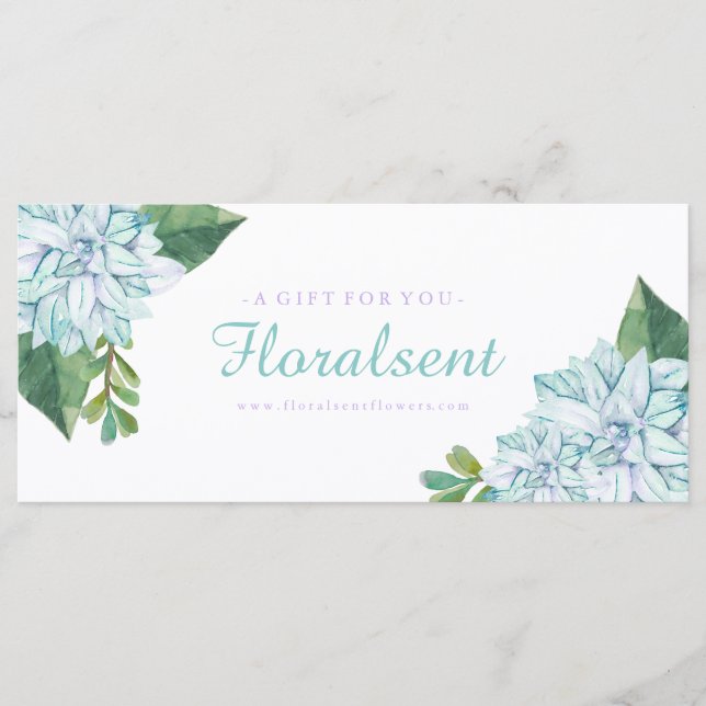 Anpassade Succults Gift-certifikat (Framsida)