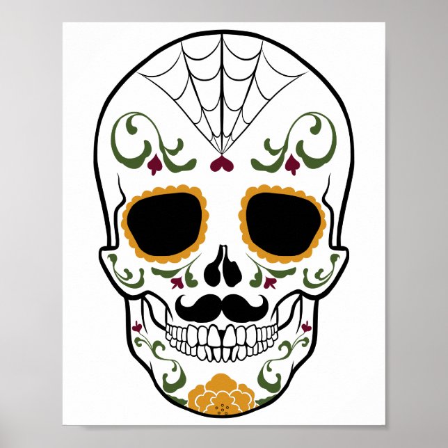 Anpassade Sugar Skull Poster (Framsidan)