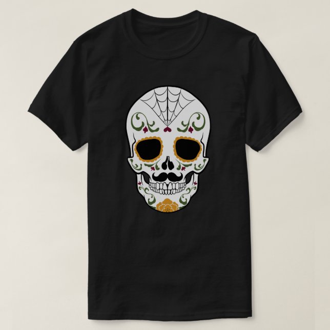 Anpassade Sugar Skull T Shirt (Design framsida)