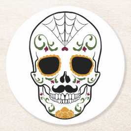 Anpassade Sugar Skull Underlägg Papper Rund