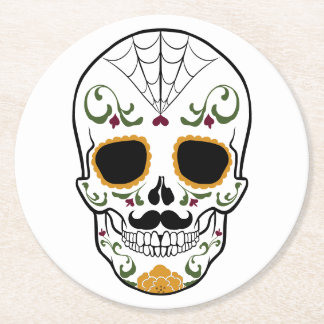 Anpassade Sugar Skull Underlägg Papper Rund