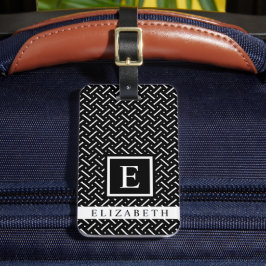 Anpassade, svart och vit geometrisk Mönster Bagagebricka