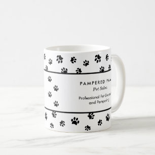 Anpassade svarta tassavtryck Professionell husdjur Kaffemugg