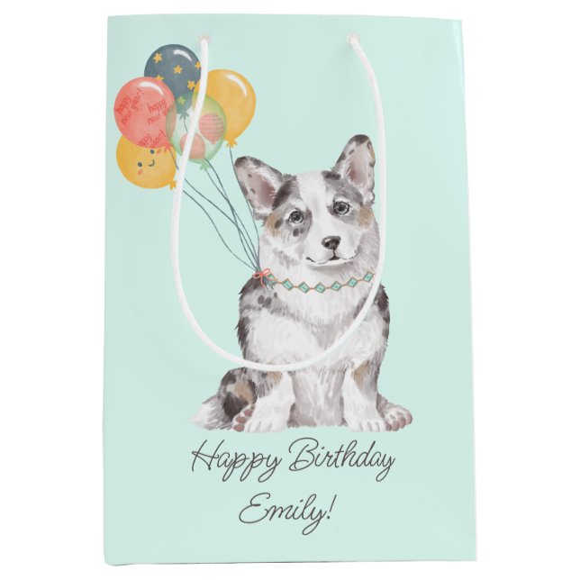 Anpassade Sweet Corgi Birthday Balloons (Framsidan)