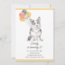 Anpassade Sweet Corgi Birthday Balloons