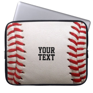 Anpassade sydda baseball sömmar & läder sport graf laptop fodral