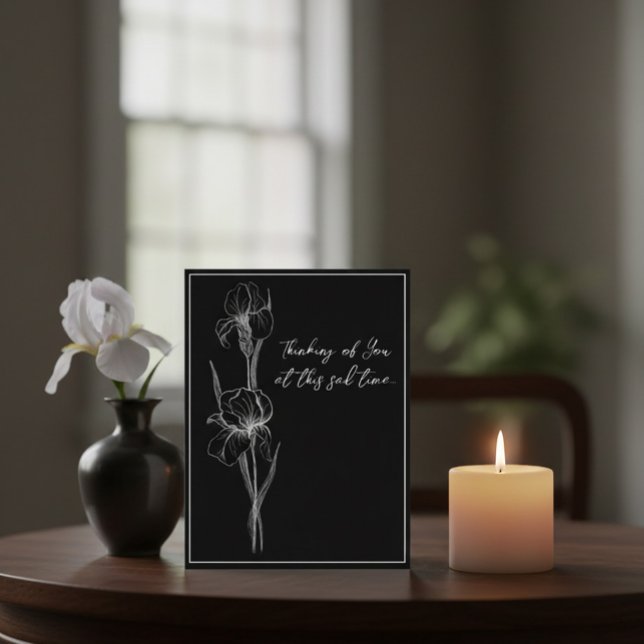 Anpassade Sympathy Card with Hand Drawn Iris Vykort (Skapare uppladdad)