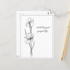 Anpassade Sympathy Card with Hand Drawn Iris Vykort