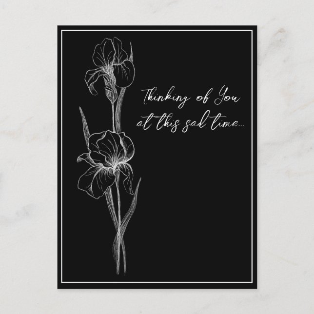 Anpassade Sympathy Card with Hand Drawn Iris Vykort (Framsida)
