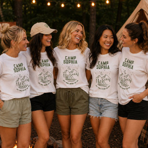 Anpassade T-shirts för möhippa i campingmiljö