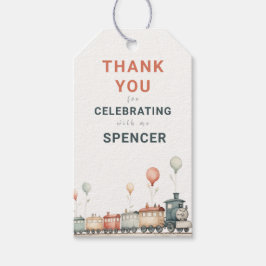 Anpassade Tåg Tack Birthday Märkre Presentetikett
