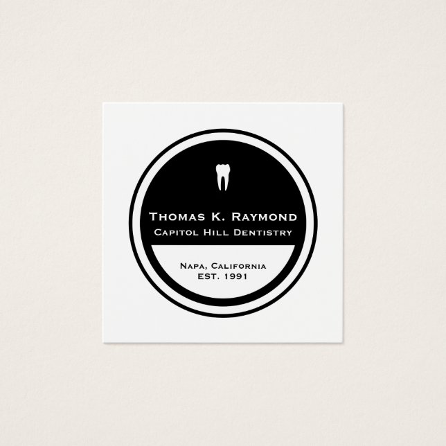 Anpassade Tandvård Circle Fyrkantigt Visitkort (Framsida)