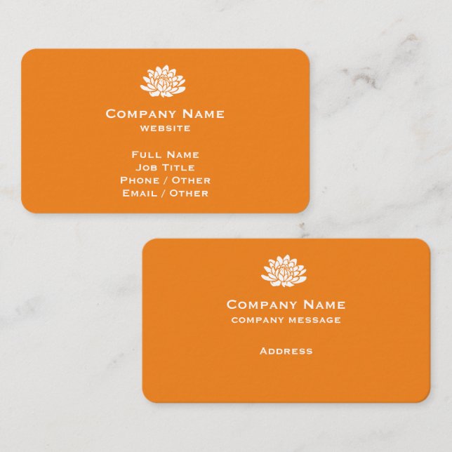 Anpassade Tangerine-Affärskort Visitkort (Fram/baksida)