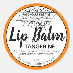 Anpassade Tangerine Lip Balm etikett handgjord av