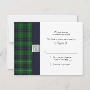 Anpassade Tartan Celtic Bröllop-svarskort OSA Kort
