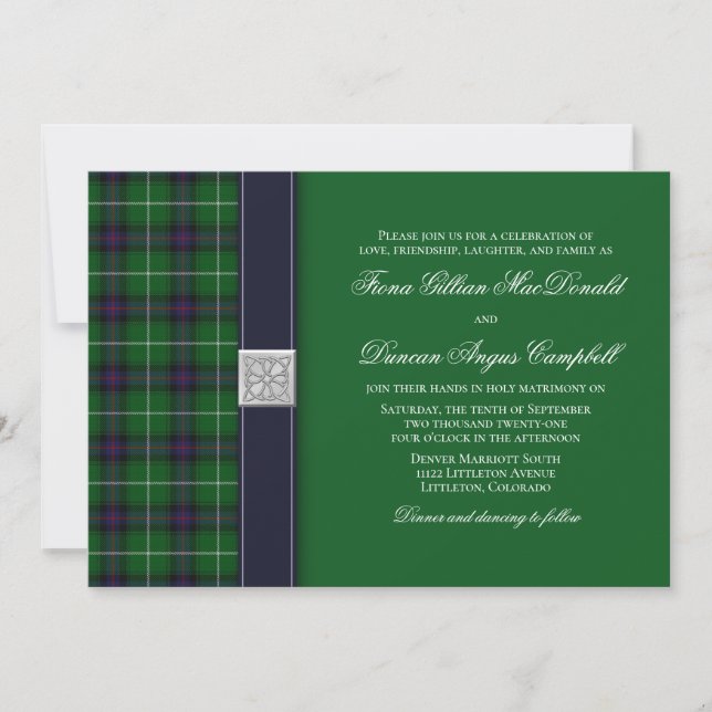 Anpassade Tartan Celtic Wedding bjudande Inbjudningar (Framsida)