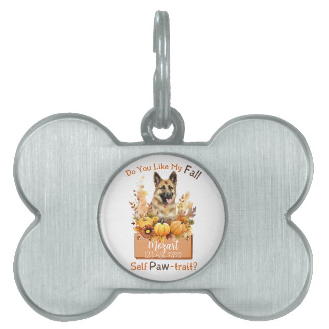 Anpassade Tass-fect Autumn Hund Mozart ID-bricka Husdjur (Framsidan)