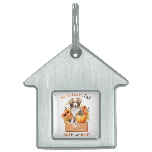 Anpassade Tass-fect Hösthöstprojektionsyta ID-bricka Husdjur (Framsidan)